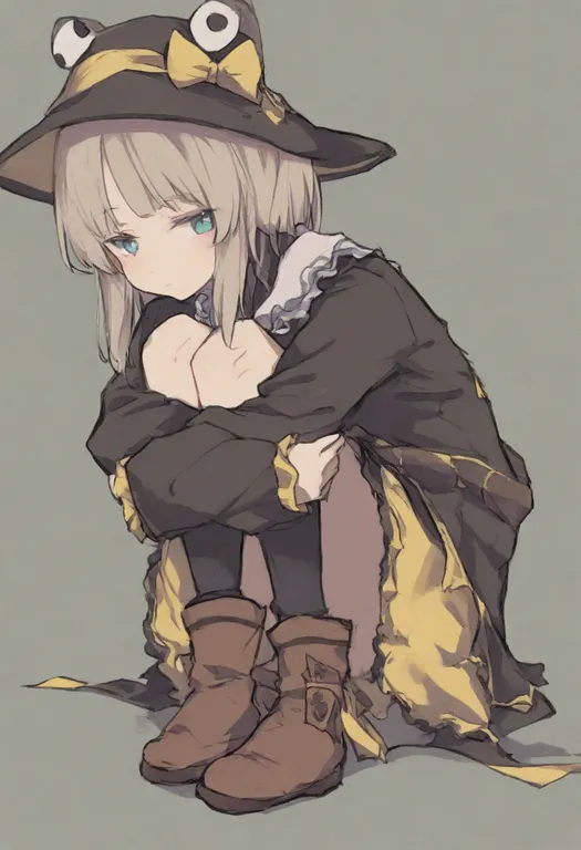 masterpiece, best quality, general, hugging own legs, 1girl, solo, full body, simple background — by k3scat, made with ComfyUI