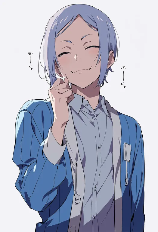 masterpiece, best quality, score_7, safe, shiraishi yoshitake, solo, upper body, simple background — by k3scat, made with ComfyUI