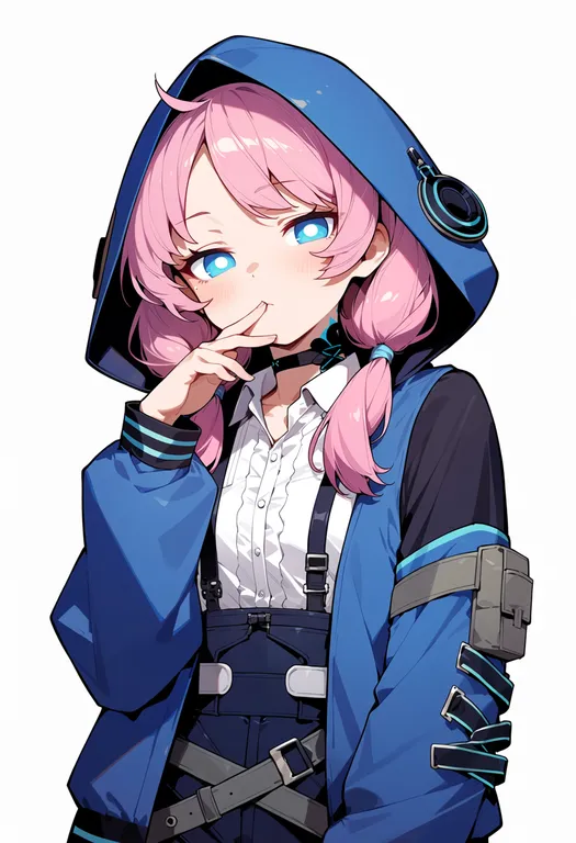 masterpiece, best quality, score_7, safe, blue poison (arknights), arknights, solo, upper body, simple background — by k3scat, made with ComfyUI