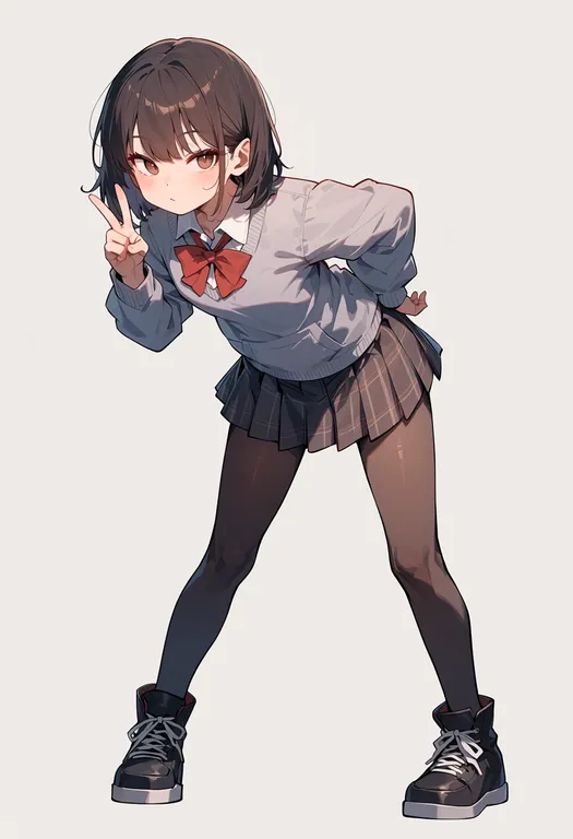 masterpiece, best quality, score_7, safe, zettai karen children, solo, simple background — by k3scat, made with ComfyUI
