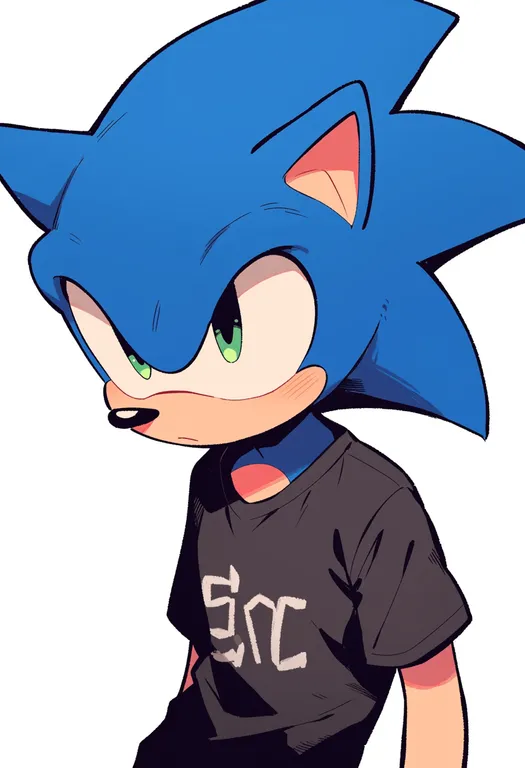masterpiece, best quality, score_7, safe, classic sonic, solo, upper body, simple background — by k3scat, made with ComfyUI