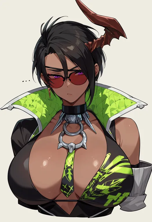 masterpiece, best quality, score_7, safe, aragami oga, solo, upper body, simple background — by k3scat, made with ComfyUI