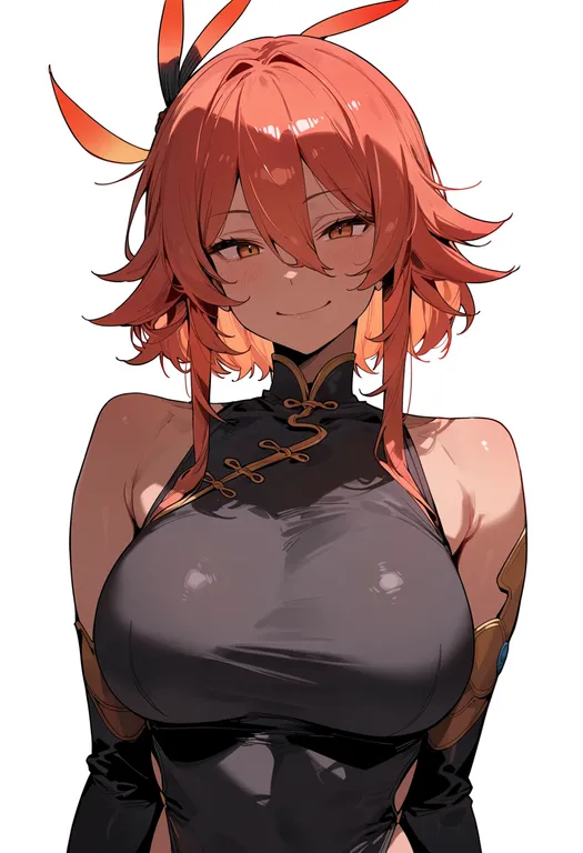 masterpiece, best quality, score_7, safe, fu hua (phoenix), solo, upper body, simple background — by k3scat, made with ComfyUI
