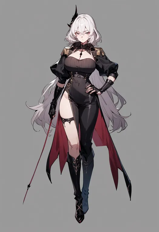masterpiece, best quality, score_7, safe, embodiment of scarlet devil, solo, simple background — by k3scat, made with ComfyUI