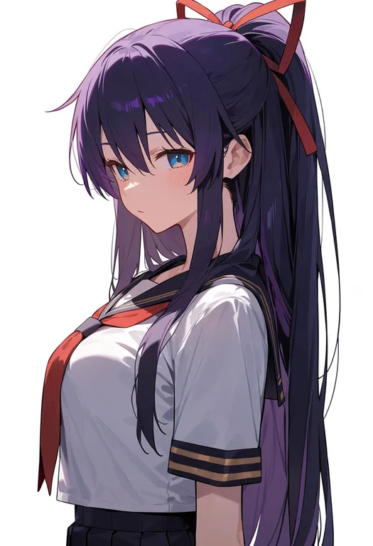 masterpiece, best quality, score_7, safe, yatogami tohka, solo, upper body, simple background — by k3scat, made with ComfyUI