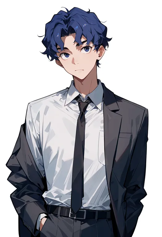 masterpiece, best quality, score_7, safe, matou shinji, solo, upper body, simple background — by k3scat, made with ComfyUI
