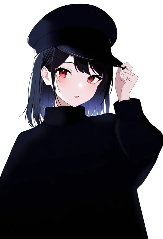 masterpiece, best quality, newest, absurdres, highres, safe, hand_on_headwear, 1girl, solo, upper_body… — by k3scat, made with ComfyUI