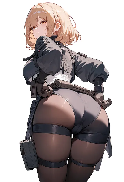 masterpiece, best quality, score_7, safe, girls' frontline 2: exilium, solo, simple background — by k3scat, made with ComfyUI