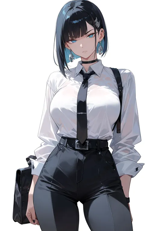 masterpiece, best quality, score_7, safe, pixiv jogakuen, solo, simple background — by k3scat, made with ComfyUI