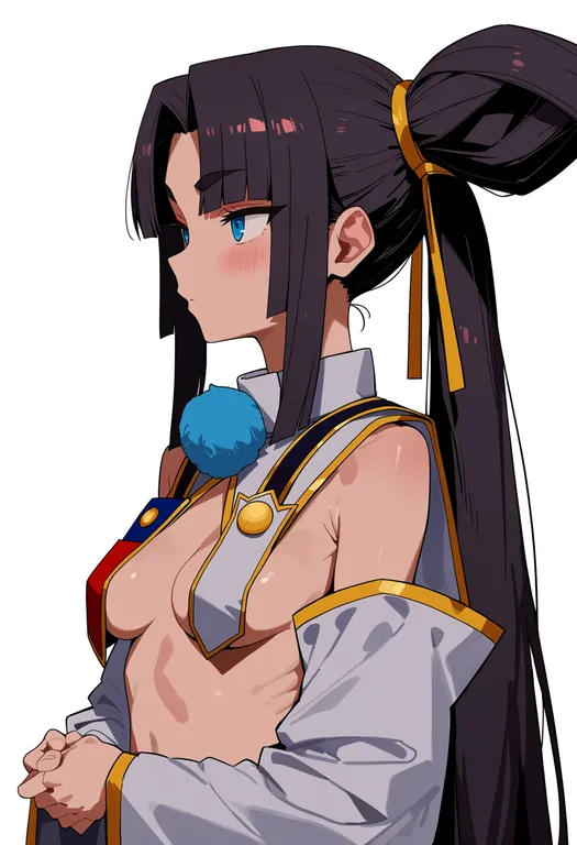 masterpiece, best quality, score_7, safe, ushiwakamaru (second ascension) (fate), solo, upper body, simple background — by k3scat, made with ComfyUI