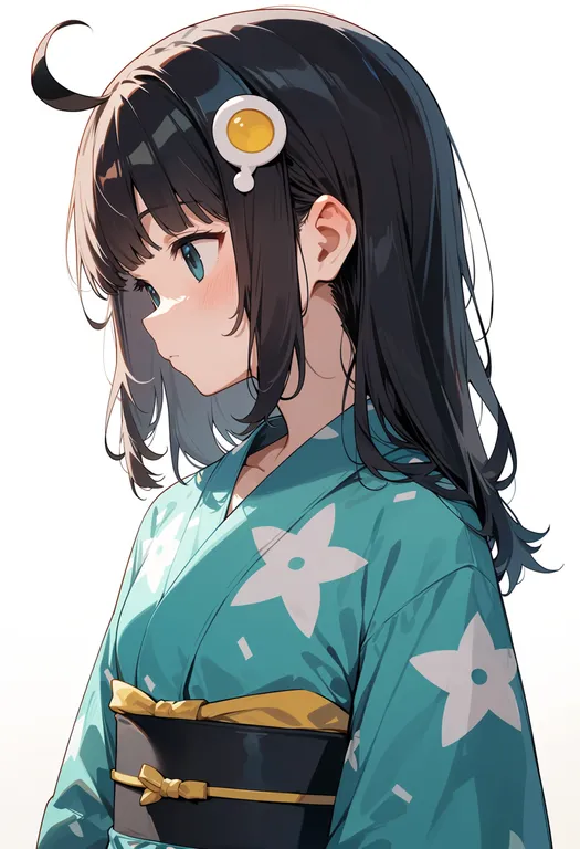 masterpiece, best quality, score_7, safe, araragi tsukihi, solo, upper body, simple background — by k3scat, made with ComfyUI