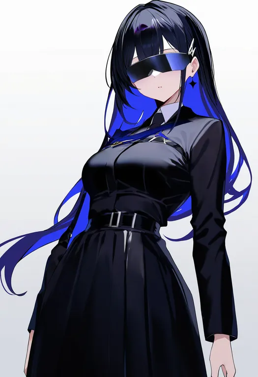masterpiece, best quality, newest, absurdres, highres, safe, visor, 1girl, solo, simple_background — by k3scat, made with ComfyUI