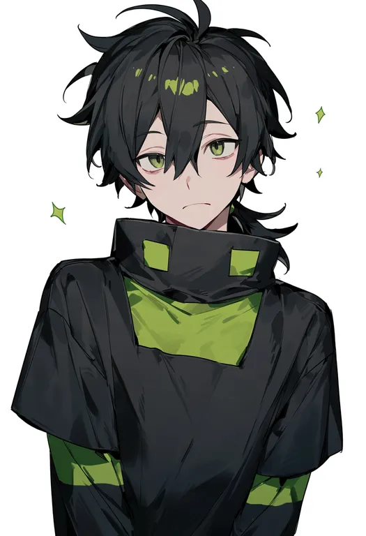 masterpiece, best quality, score_7, safe, konoha (kagerou project), kagerou project, solo, upper body, simple background — by k3scat, made with ComfyUI