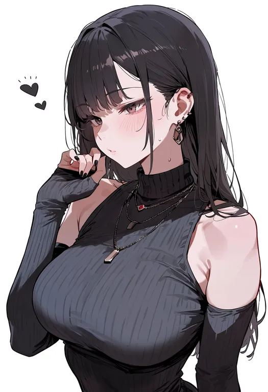 masterpiece, best quality, score_7, safe, glove cutout, 1girl, solo, upper body, simple background — by k3scat, made with ComfyUI