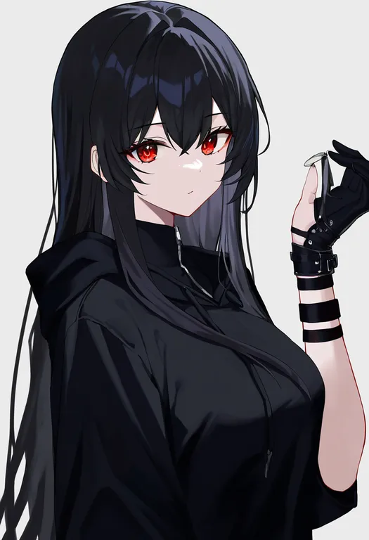 masterpiece, best quality, newest, absurdres, highres, safe, single_glove, 1girl, solo, upper_body, simple_background — by k3scat, made with ComfyUI
