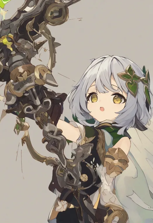 masterpiece, best quality, general, feathers, 1girl, solo, simple background — by k3scat, made with ComfyUI