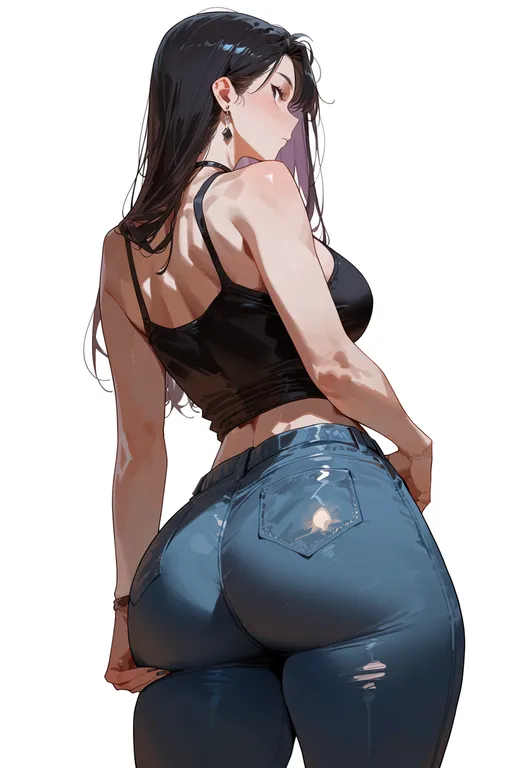 masterpiece, best quality, score_7, safe, turning head, 1girl, solo, simple background — by k3scat, made with ComfyUI