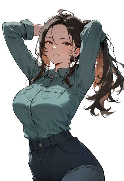 masterpiece, best quality, score_7, safe, eel, 1girl, solo, upper body, simple background — by k3scat, made with ComfyUI