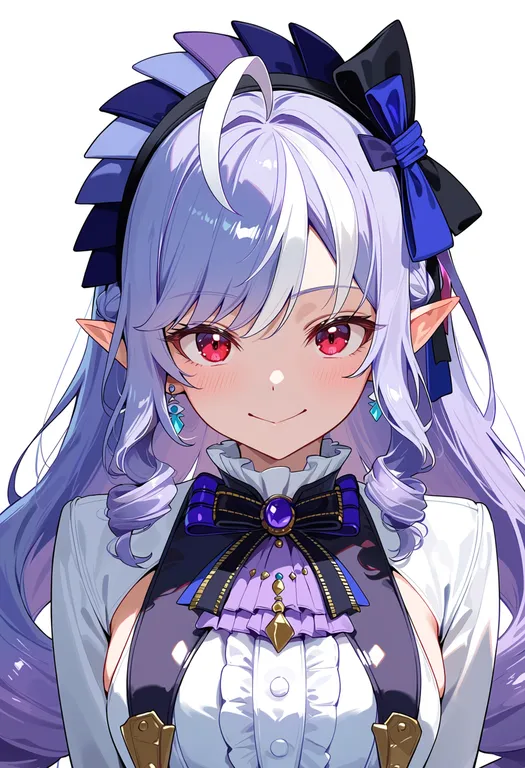 masterpiece, best quality, score_7, safe, vivian banshee (iris of the shore), solo, upper body, simple background — by k3scat, made with ComfyUI