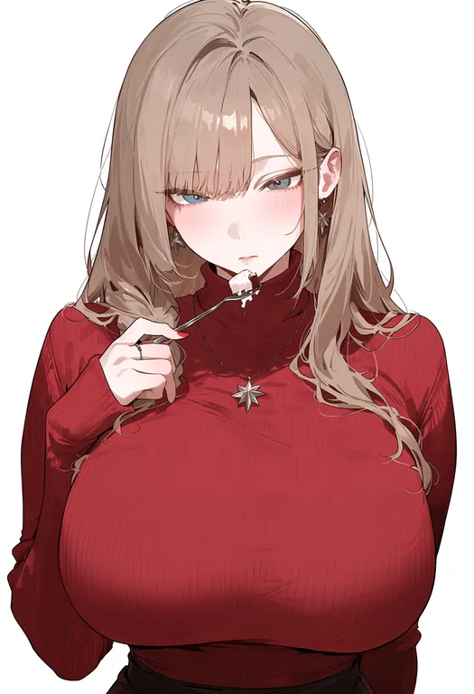 masterpiece, best quality, score_7, safe, christmas cake, 1girl, solo, upper body, simple background — by k3scat, made with ComfyUI