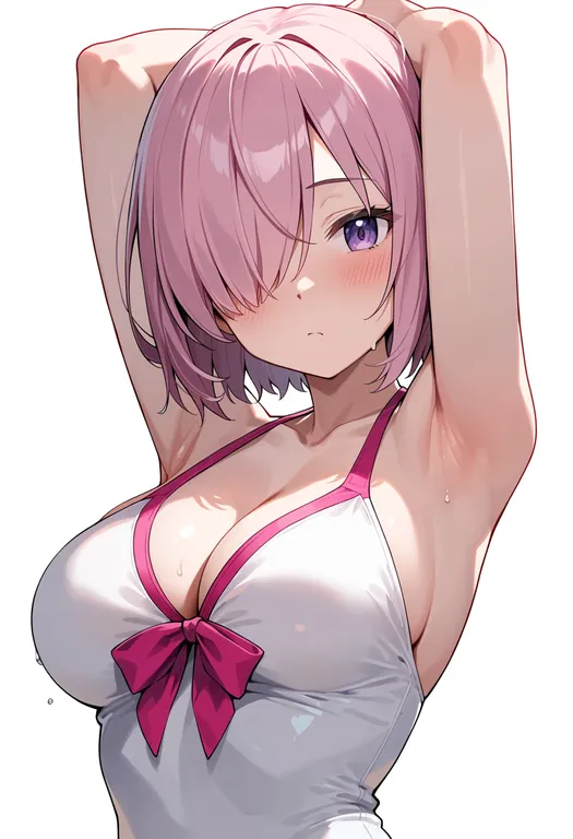 masterpiece, best quality, score_7, safe, mash kyrielight (swimsuit of perpetual summer), solo, upper body… — by k3scat, made with ComfyUI