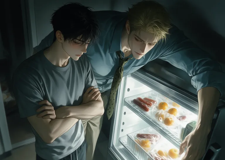((masterpiece, best quality, highres:1.2), (2boys, cowboy shot, height difference, nanami kento \(jujutsu kaisen\)… — by chchche, made with ComfyUI