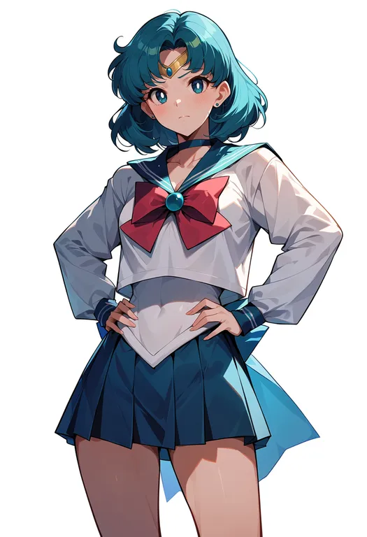 masterpiece, best quality, score_7, safe, bishoujo senshi sailor moon (first season), solo, simple background — by k3scat, made with ComfyUI