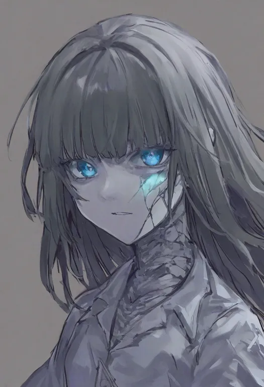 masterpiece, best quality, general, cracked skin, 1girl, solo, simple background — by k3scat, made with ComfyUI