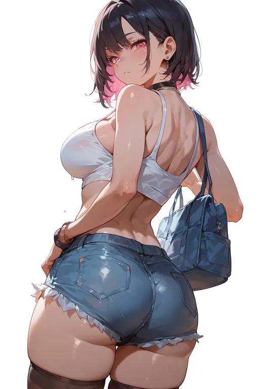 masterpiece, best quality, score_7, safe, skoshism, solo, simple background — by k3scat, made with ComfyUI