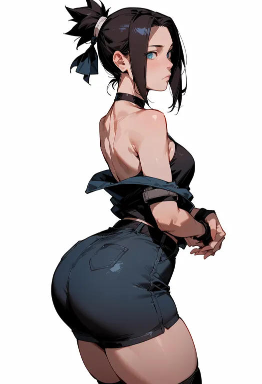 masterpiece, best quality, score_7, safe, naruto (classic), solo, simple background — by k3scat, made with ComfyUI