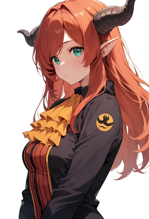 masterpiece, best quality, score_7, safe, maou (maoyuu), solo, upper body, simple background — by k3scat, made with ComfyUI