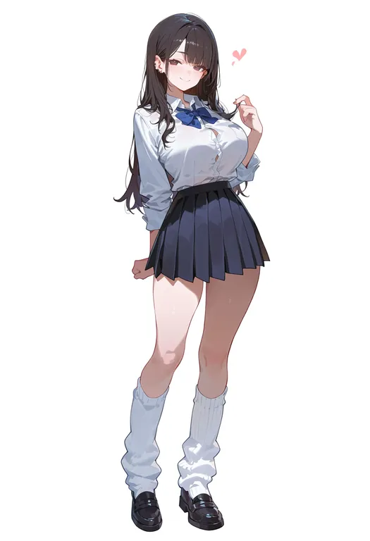 masterpiece, best quality, score_7, safe, white socks, 1girl, solo, simple background — by k3scat, made with ComfyUI