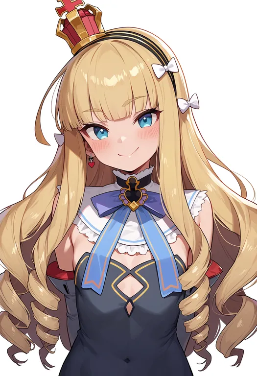 masterpiece, best quality, score_7, safe, queen elizabeth (azur lane), azur lane, solo, upper body, simple background — by k3scat, made with ComfyUI