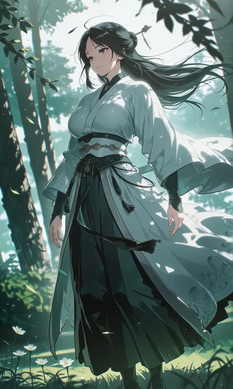 @oni-noboru, @NJSW33T, @haruyama kazunori, @hara (harayutaka), sfw, 1girl, solo, long black hair, wooden hairpin… — by 羽劫, made with ComfyUI