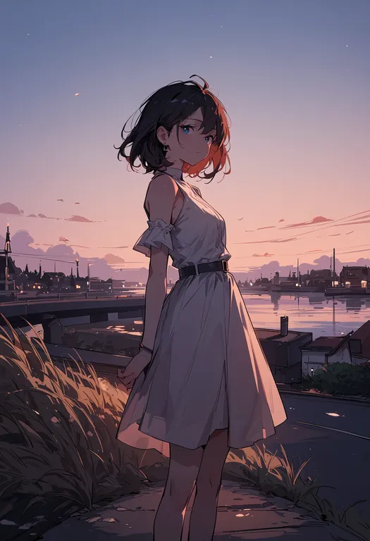 masterpiece, best quality, score_7, safe, twilight, 1girl, solo — by k3scat, made with ComfyUI