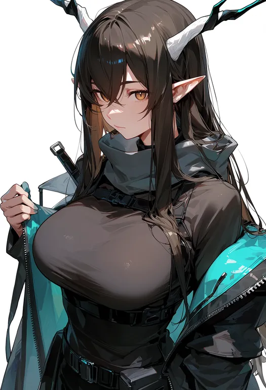 masterpiece, best quality, score_7, safe, shining (arknights), arknights, solo, upper body, simple background — by k3scat, made with ComfyUI