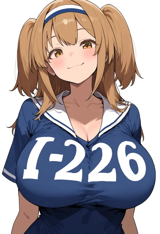 masterpiece, best quality, score_7, safe, i-26 (kancolle), solo, upper body, simple background — by k3scat, made with ComfyUI