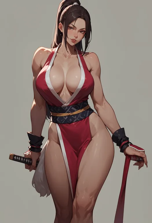 masterpiece, best quality, score_7, safe, fatal fury 3, solo, simple background — by k3scat, made with ComfyUI