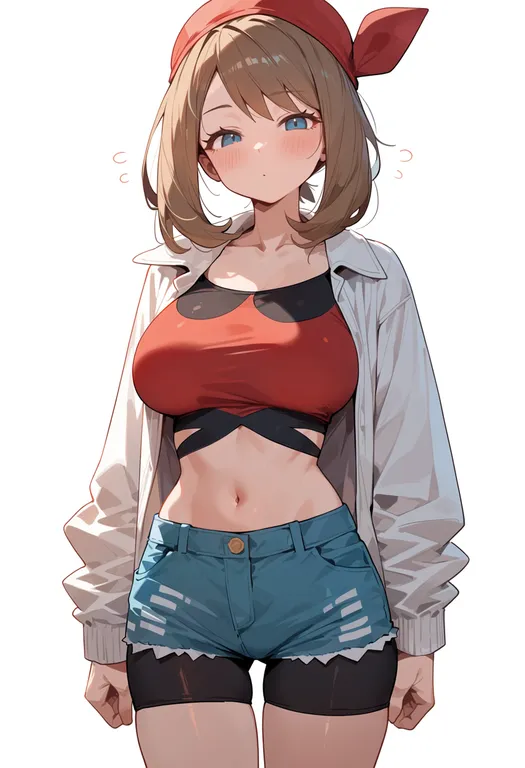 masterpiece, best quality, score_7, safe, pokemon red/green/blue/yellow, solo, simple background — by k3scat, made with ComfyUI