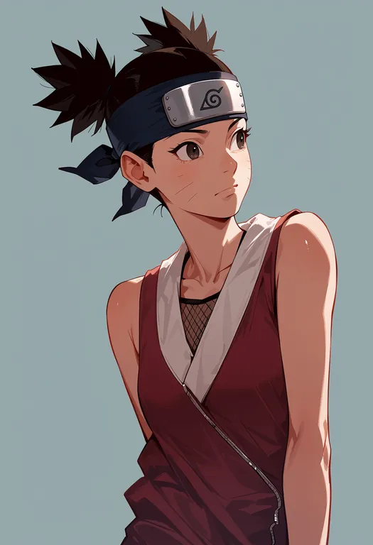 masterpiece, best quality, score_7, safe, tenten (naruto), naruto, solo, upper body, simple background — by k3scat, made with ComfyUI