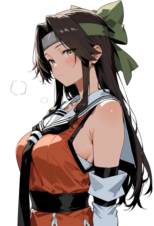 masterpiece, best quality, score_7, safe, jintsuu kai ni (kancolle), solo, upper body, simple background — by k3scat, made with ComfyUI