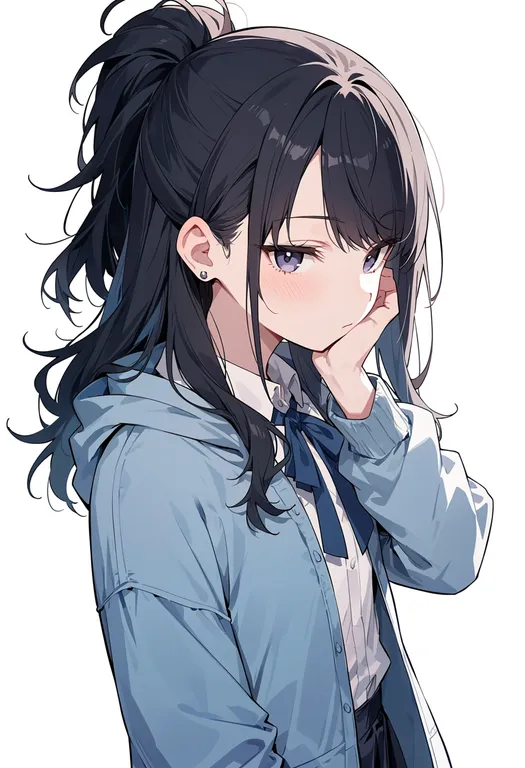 masterpiece, best quality, score_7, safe, kazano hiori, solo, upper body, simple background — by k3scat, made with ComfyUI