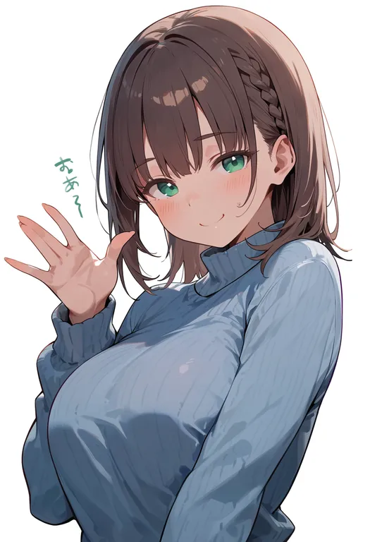 masterpiece, best quality, score_7, safe, ai-chan (tawawa), solo, upper body, simple background — by k3scat, made with ComfyUI