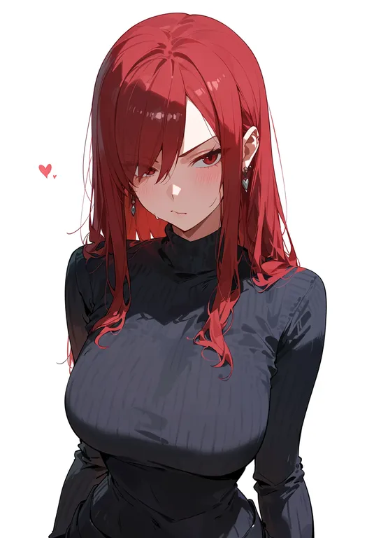 masterpiece, best quality, score_7, safe, erza scarlet, solo, upper body, simple background — by k3scat, made with ComfyUI
