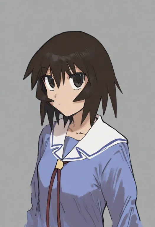 masterpiece, best quality, general, kagura (azumanga daioh), azumanga daioh, solo, upper body, simple background — by k3scat, made with ComfyUI