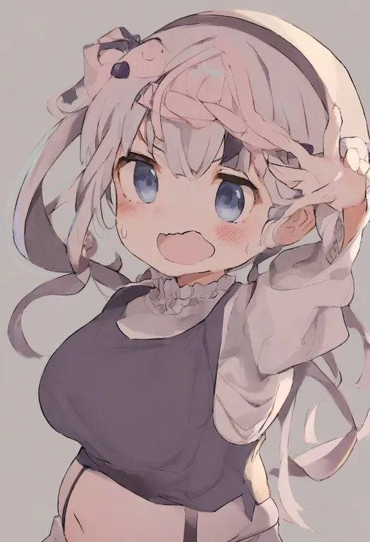 masterpiece, best quality, general, muffin top, 1girl, solo, simple background — by k3scat, made with ComfyUI