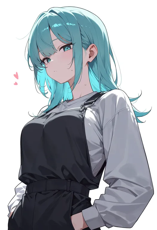 masterpiece, best quality, score_7, safe, rei (cookie), solo, upper body, simple background — by k3scat, made with ComfyUI