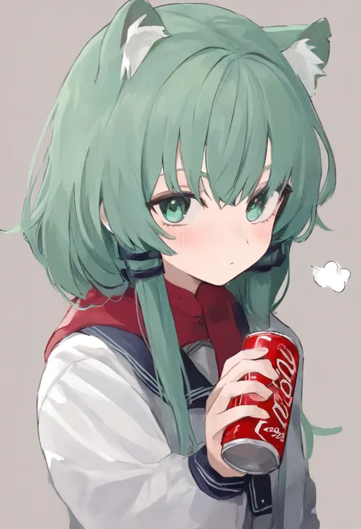 masterpiece, best quality, general, soda can, 1girl, solo, upper body, simple background — by k3scat, made with ComfyUI