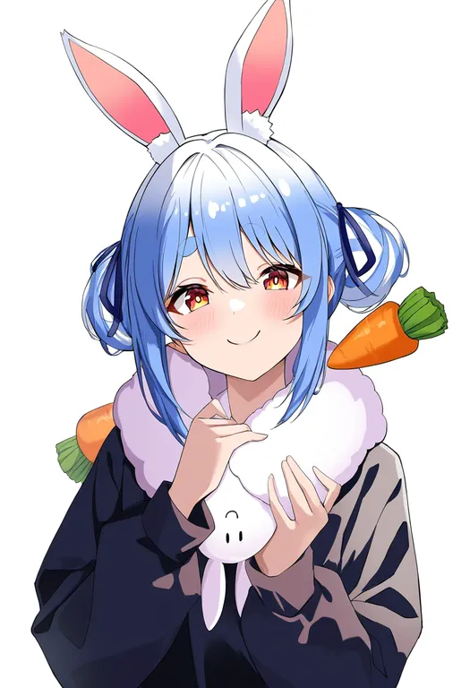 masterpiece, best quality, newest, absurdres, highres, safe, pekomon_(usada_pekora), solo, upper_body, simple_background — by k3scat, made with ComfyUI