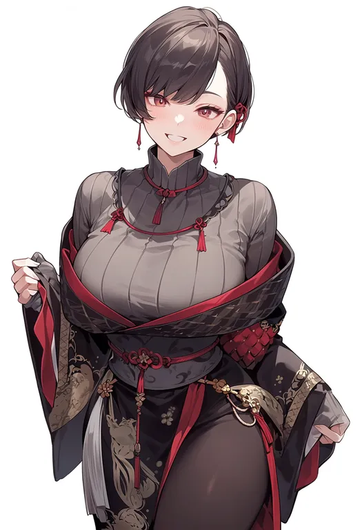 masterpiece, best quality, score_7, safe, oshiro project:re, solo, simple background — by k3scat, made with ComfyUI